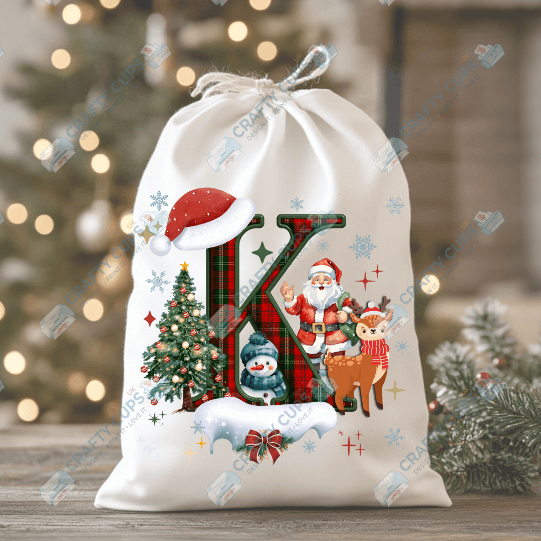 Christmas Alphabet DTF Transfers | A–Z Festive Letter Designs | Various Sizes | Ready to Press | Holiday Shirt Prints