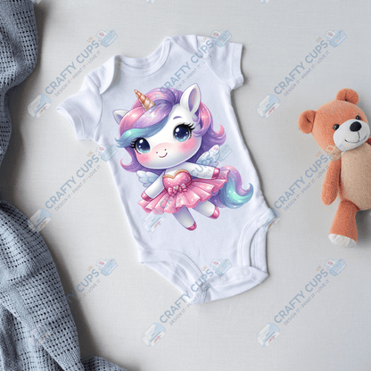 Cute Unicorn DTF Transfers – Magical Designs for Kids (4"–10")