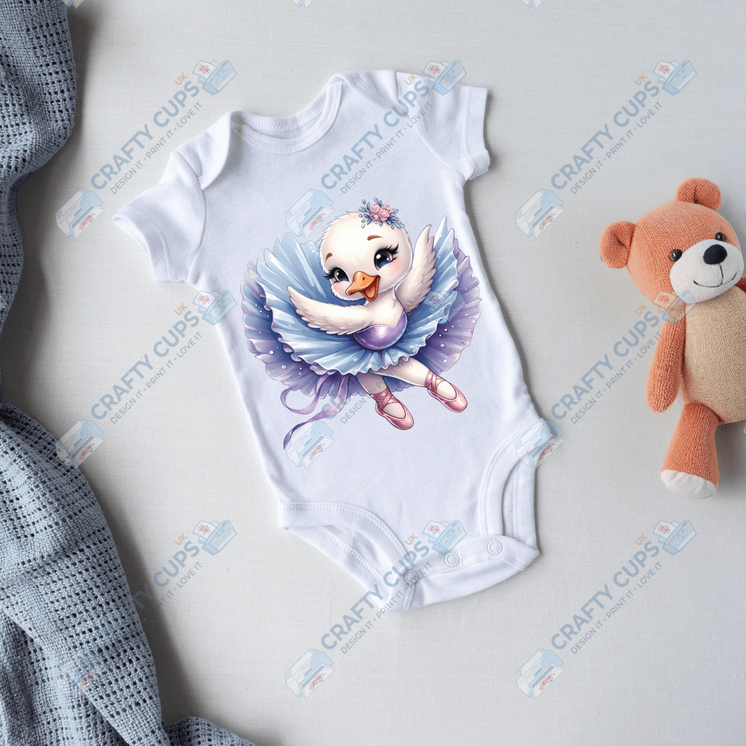 Ballerina Swan DTF Transfers – Elegant Dance Designs for Kids (4"–10")