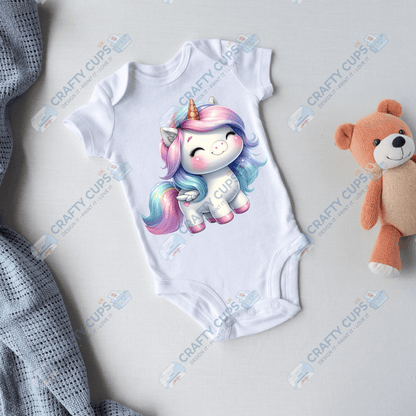 Cute Unicorn DTF Transfers – Magical Designs for Kids (4"–10")