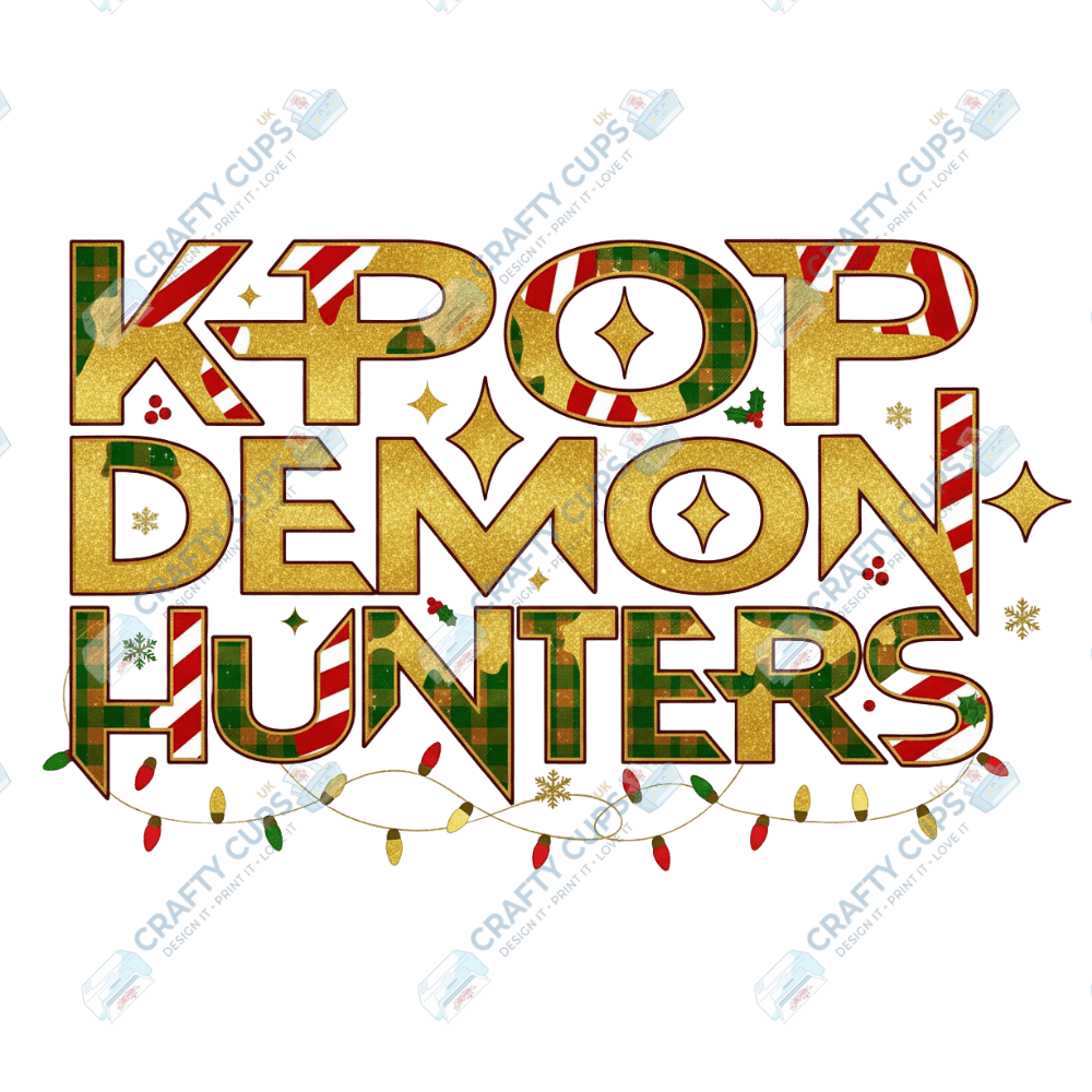 Christmas Demon Hunters DTF Transfer – Festive Anime Style, Various Sizes & Designs, Heat Press Ready