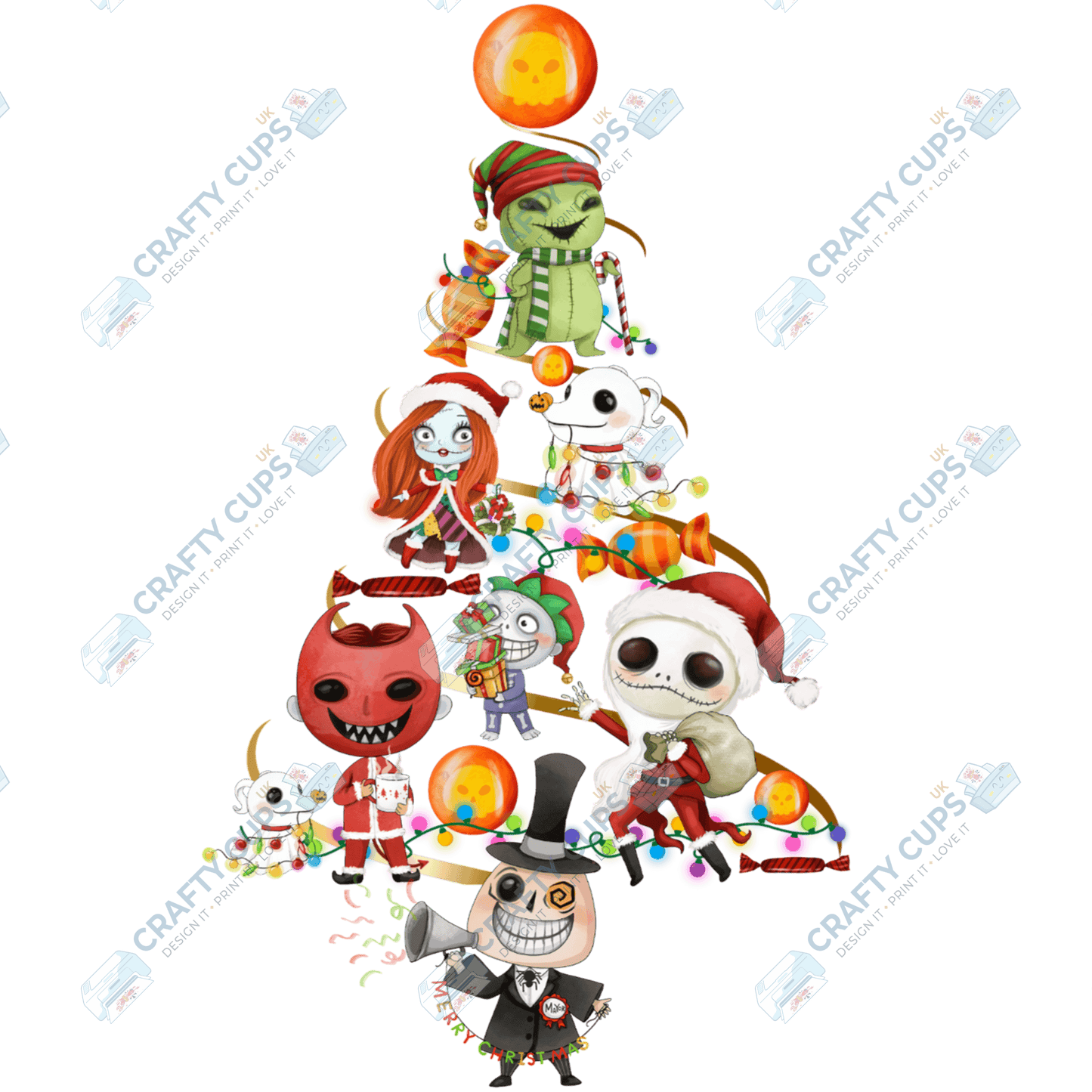 Christmas Tree DTF Transfers – Festive Character Designs (4"–10")