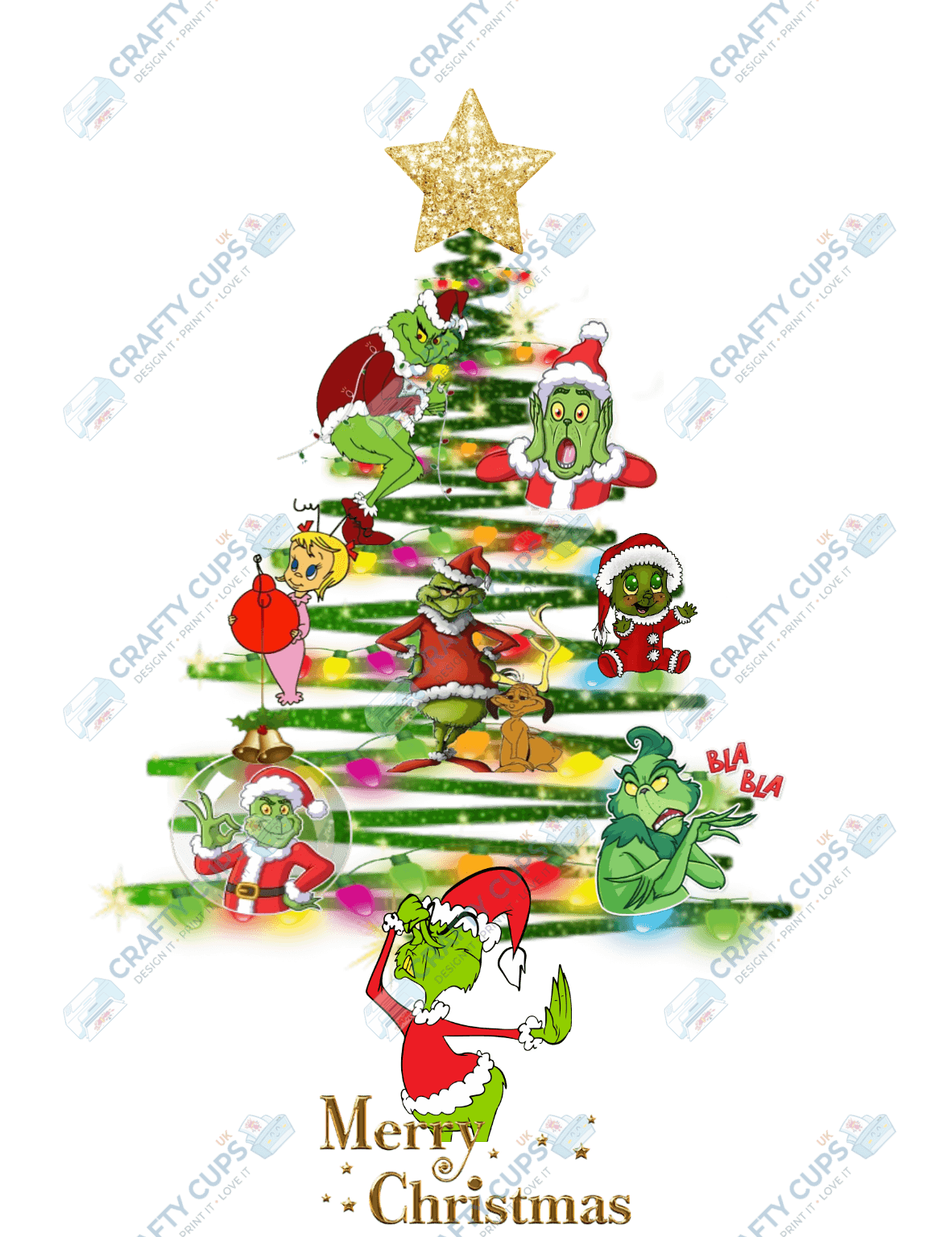 Christmas Tree DTF Transfers – Festive Character Designs (4"–10")