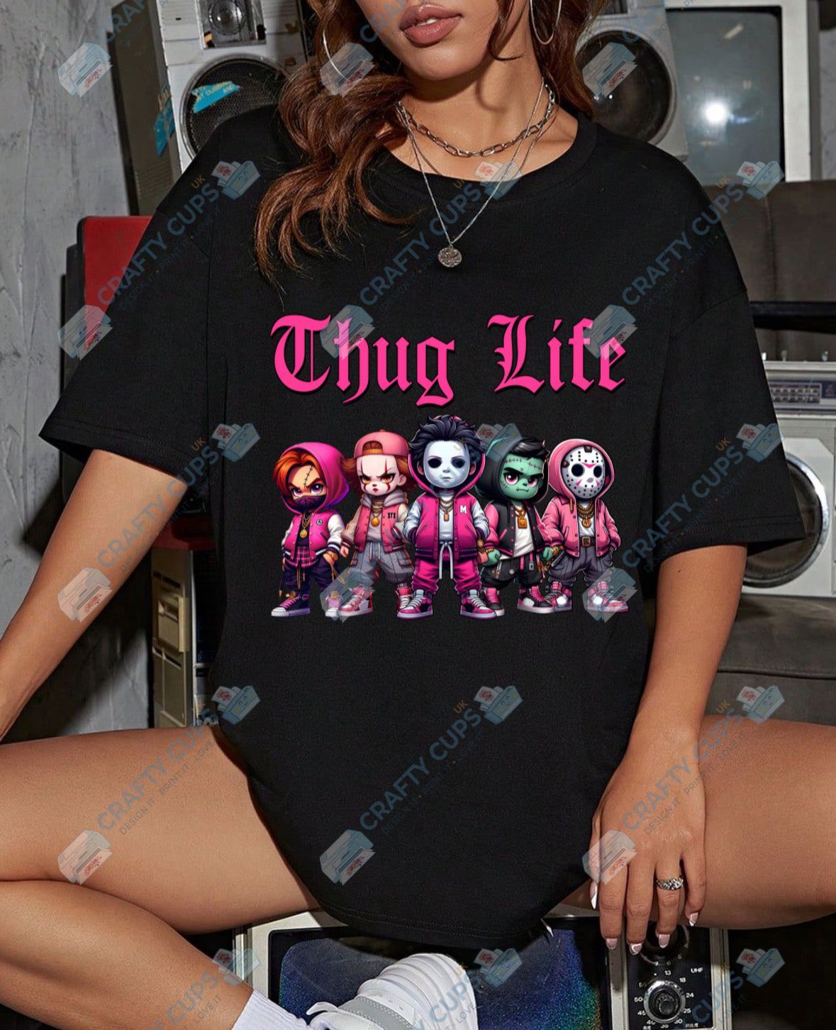 Pink Horror DTF Designs – Horror Merch Prints, Gothic DTF Transfers & Dark Apparel Art