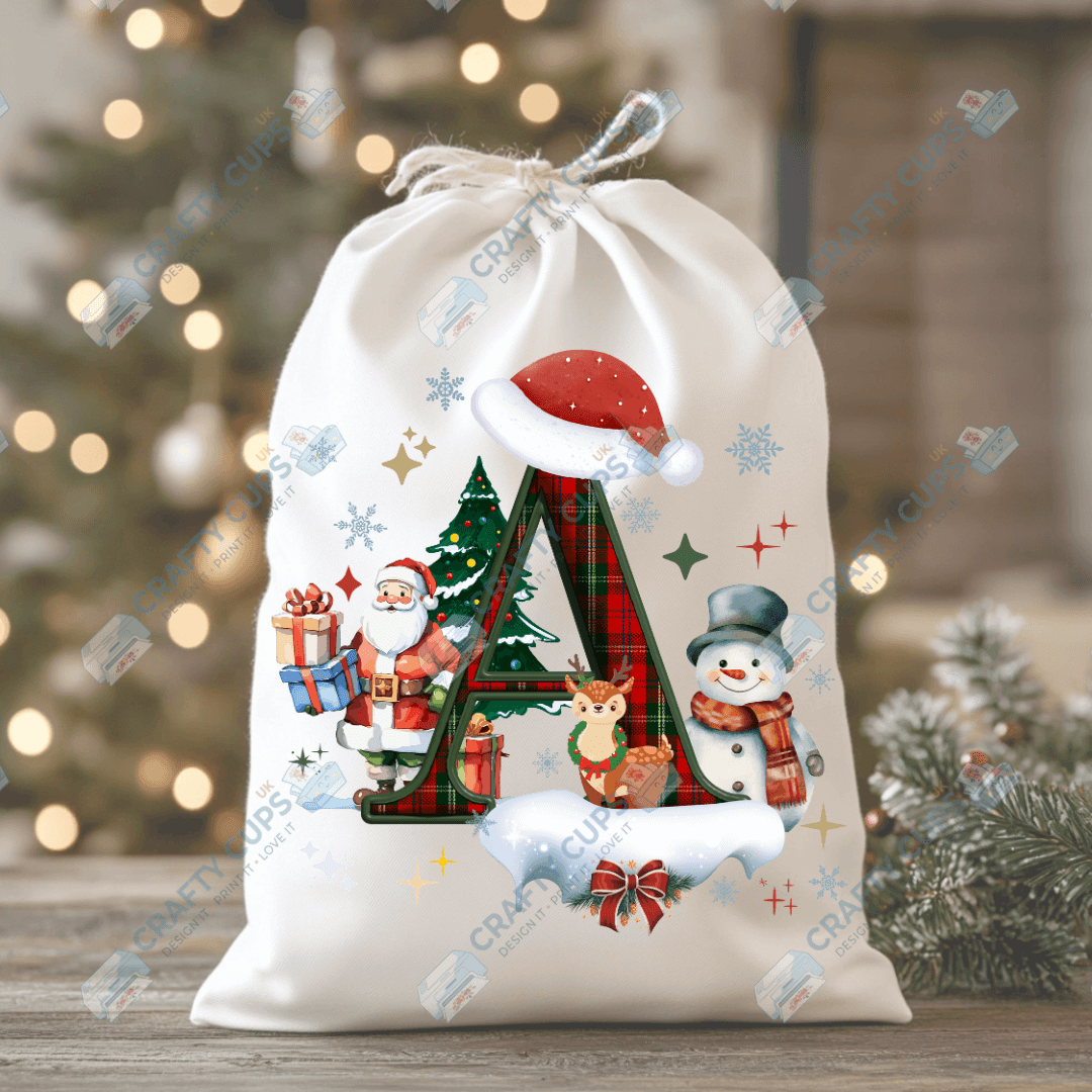 Christmas Alphabet DTF Transfers | A–Z Festive Letter Designs | Various Sizes | Ready to Press | Holiday Shirt Prints