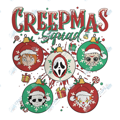 Creepy Christmas DTF Prints – Dark Festive Transfers, Ready to Press