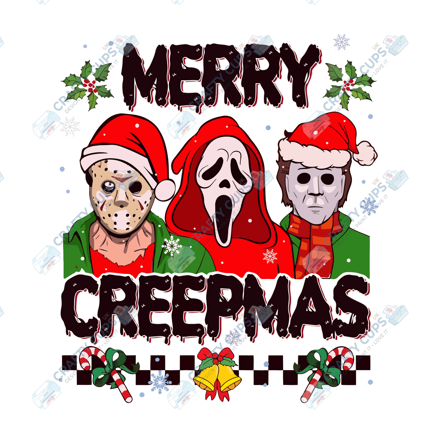 Creepy Christmas DTF Prints – Dark Festive Transfers, Ready to Press