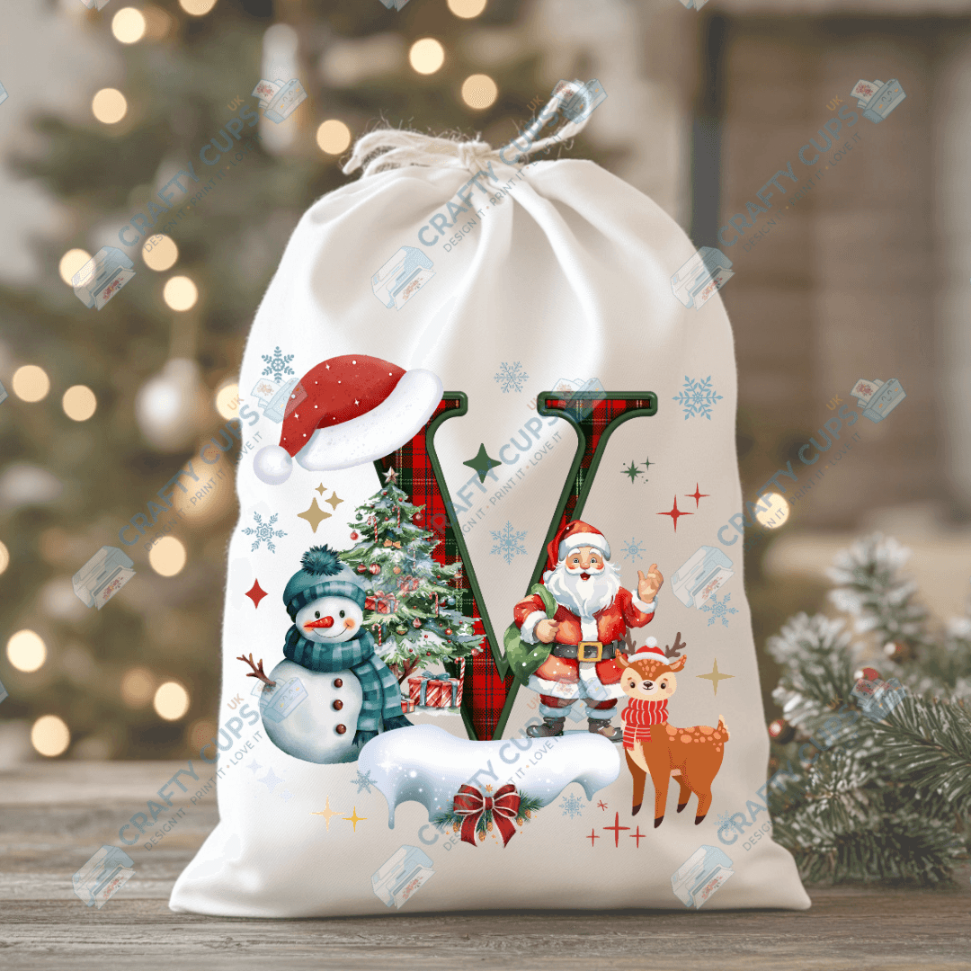 Christmas Alphabet DTF Transfers | A–Z Festive Letter Designs | Various Sizes | Ready to Press | Holiday Shirt Prints