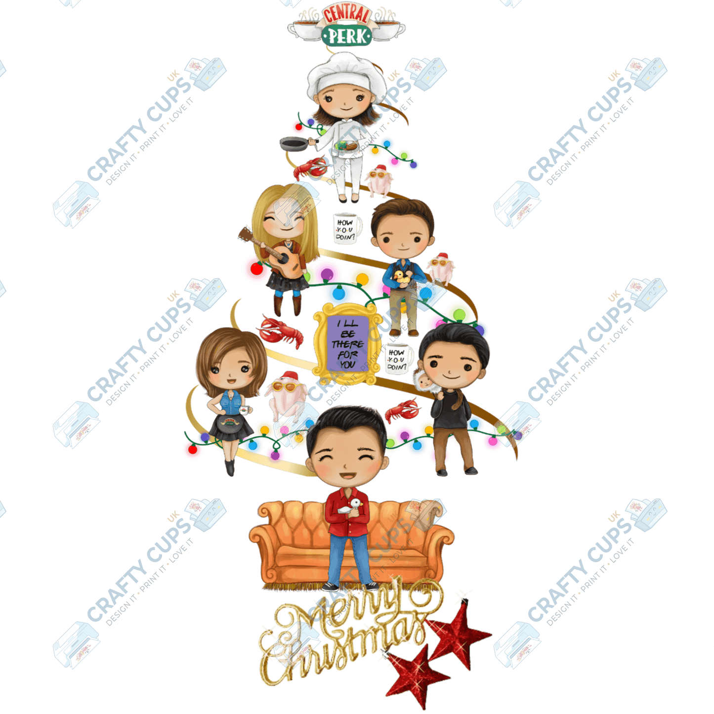 Christmas Tree DTF Transfers – Festive Character Designs (4"–10")