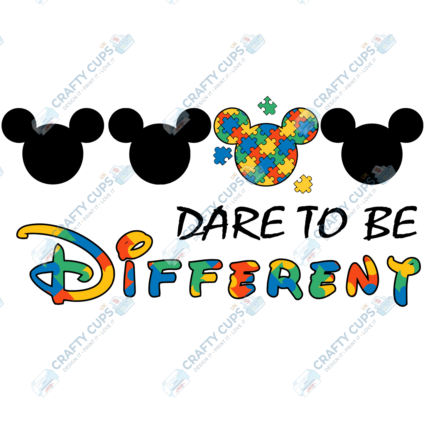 Cartoon Autism Awareness DTF Transfers – Colorful Puzzle Piece Prints for Shirts, Hoodies & Gifts