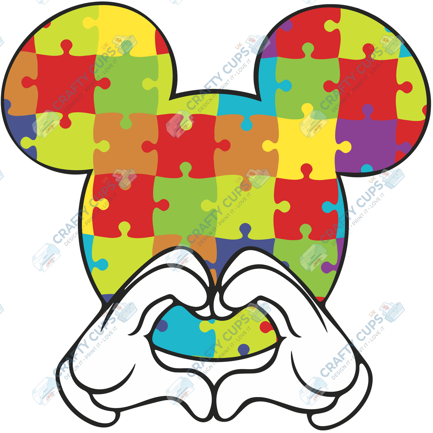 Cartoon Autism Awareness DTF Transfers – Colorful Puzzle Piece Prints for Shirts, Hoodies & Gifts