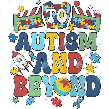 Cartoon Autism Awareness DTF Transfers – Colorful Puzzle Piece Prints for Shirts, Hoodies & Gifts