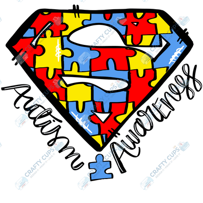 Cartoon Autism Awareness DTF Transfers – Colorful Puzzle Piece Prints for Shirts, Hoodies & Gifts
