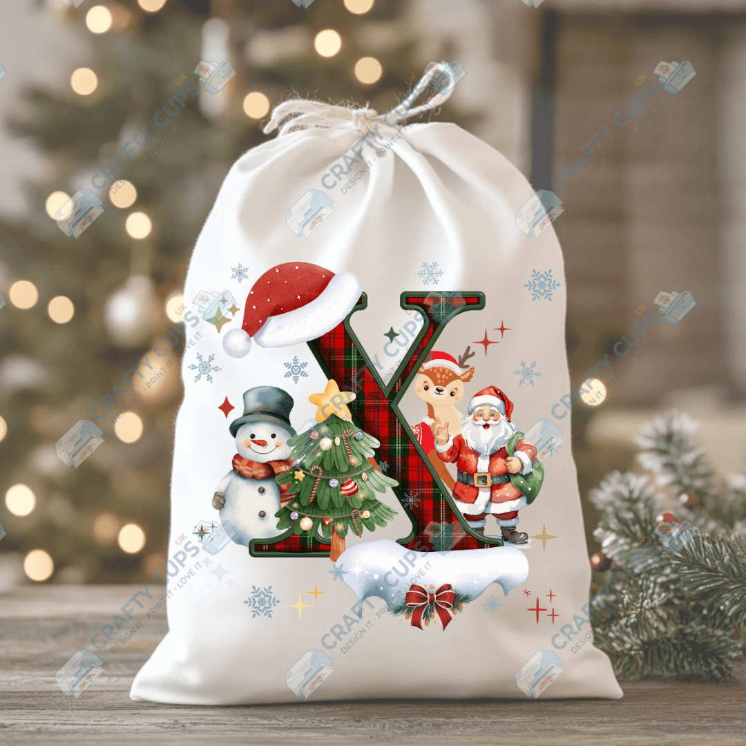 Christmas Alphabet DTF Transfers | A–Z Festive Letter Designs | Various Sizes | Ready to Press | Holiday Shirt Prints