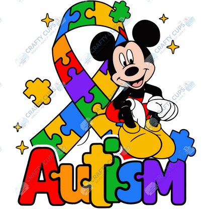 Cartoon Autism Awareness DTF Transfers – Colorful Puzzle Piece Prints for Shirts, Hoodies & Gifts