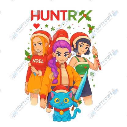 Christmas Demon Hunters DTF Transfer – Festive Anime Style, Various Sizes & Designs, Heat Press Ready
