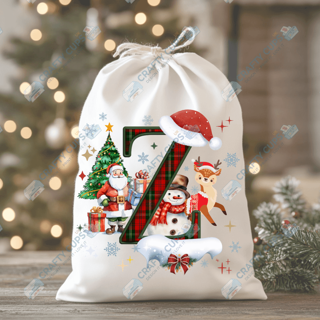 Christmas Alphabet DTF Transfers | A–Z Festive Letter Designs | Various Sizes | Ready to Press | Holiday Shirt Prints