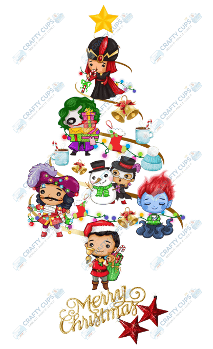 Christmas Tree DTF Transfers – Festive Character Designs (4"–10")