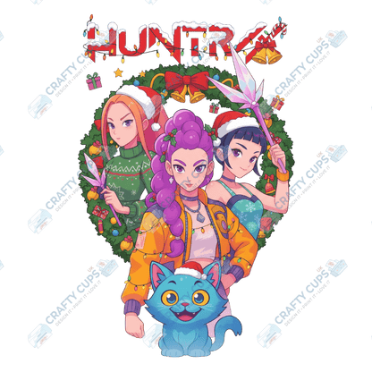 Christmas Demon Hunters DTF Transfer – Festive Anime Style, Various Sizes & Designs, Heat Press Ready