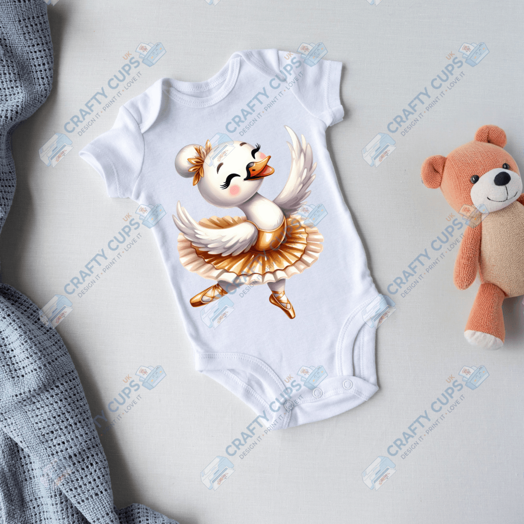 Ballerina Swan DTF Transfers – Elegant Dance Designs for Kids (4"–10")