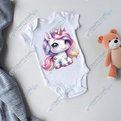 Cute Unicorn DTF Transfers – Magical Designs for Kids (4"–10")