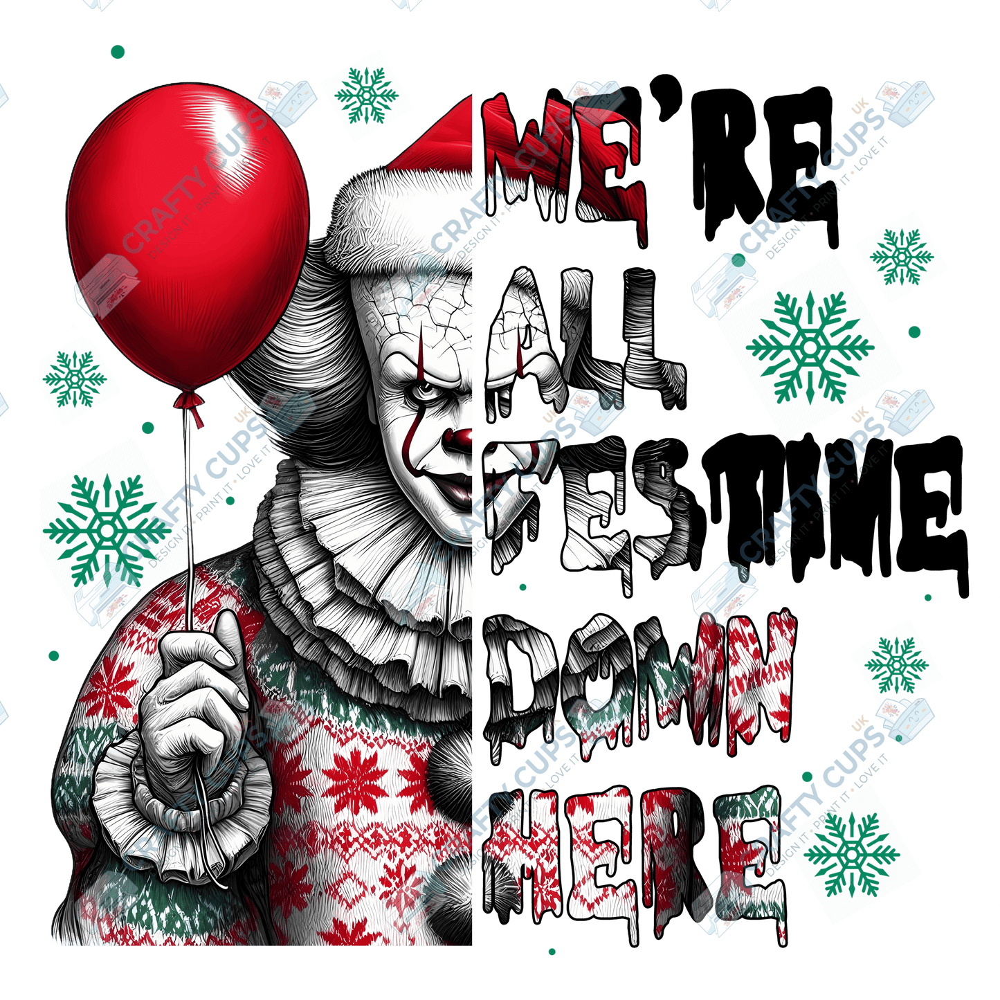 Creepy Christmas DTF Prints – Dark Festive Transfers, Ready to Press
