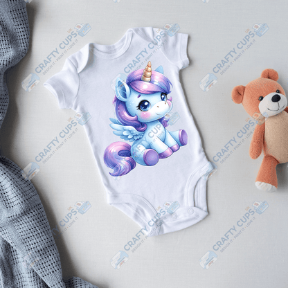 Cute Unicorn DTF Transfers – Magical Designs for Kids (4"–10")