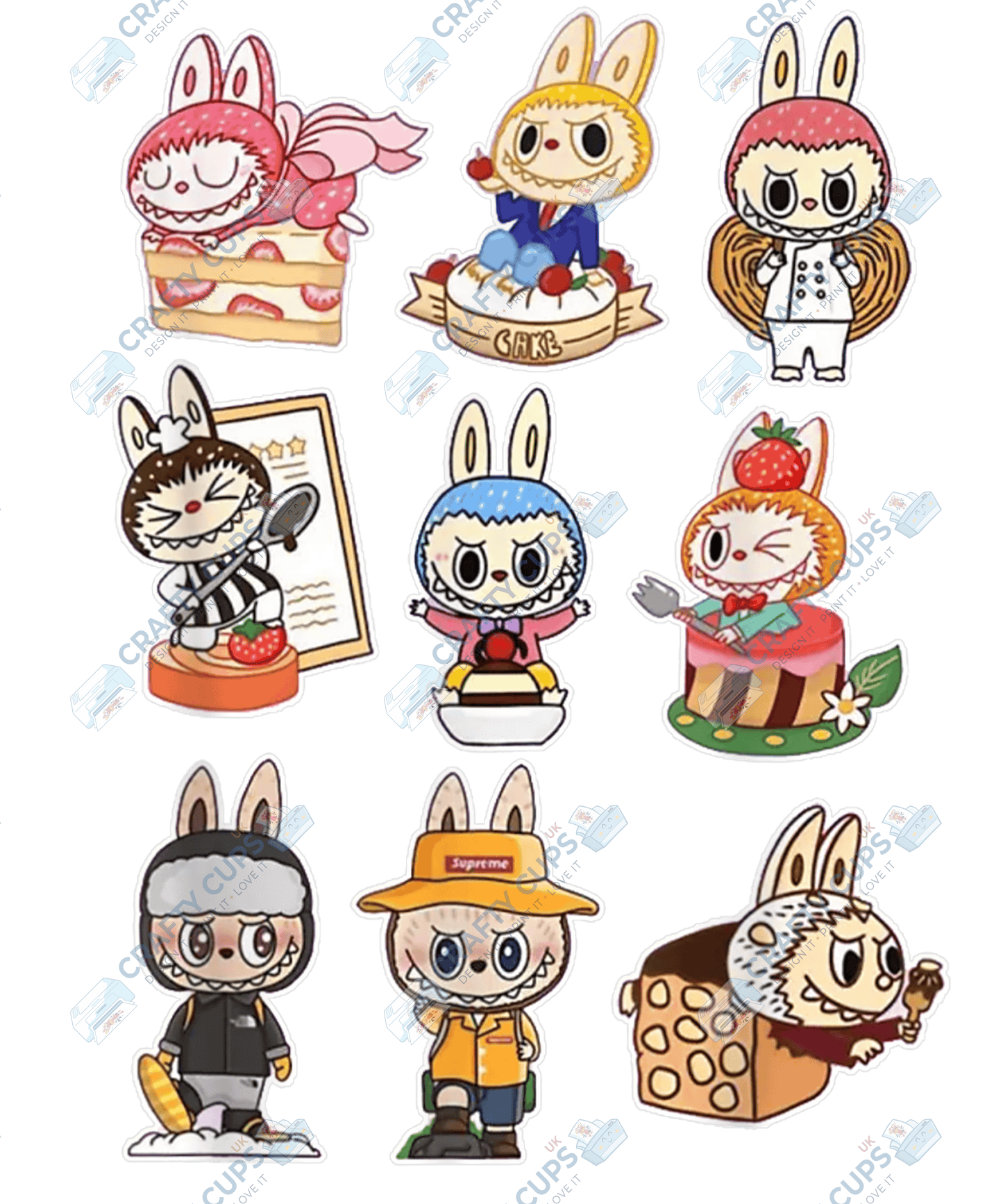 Chibi Monsters DTF Transfer – Cute Anime Style Various Sizes & Designs
