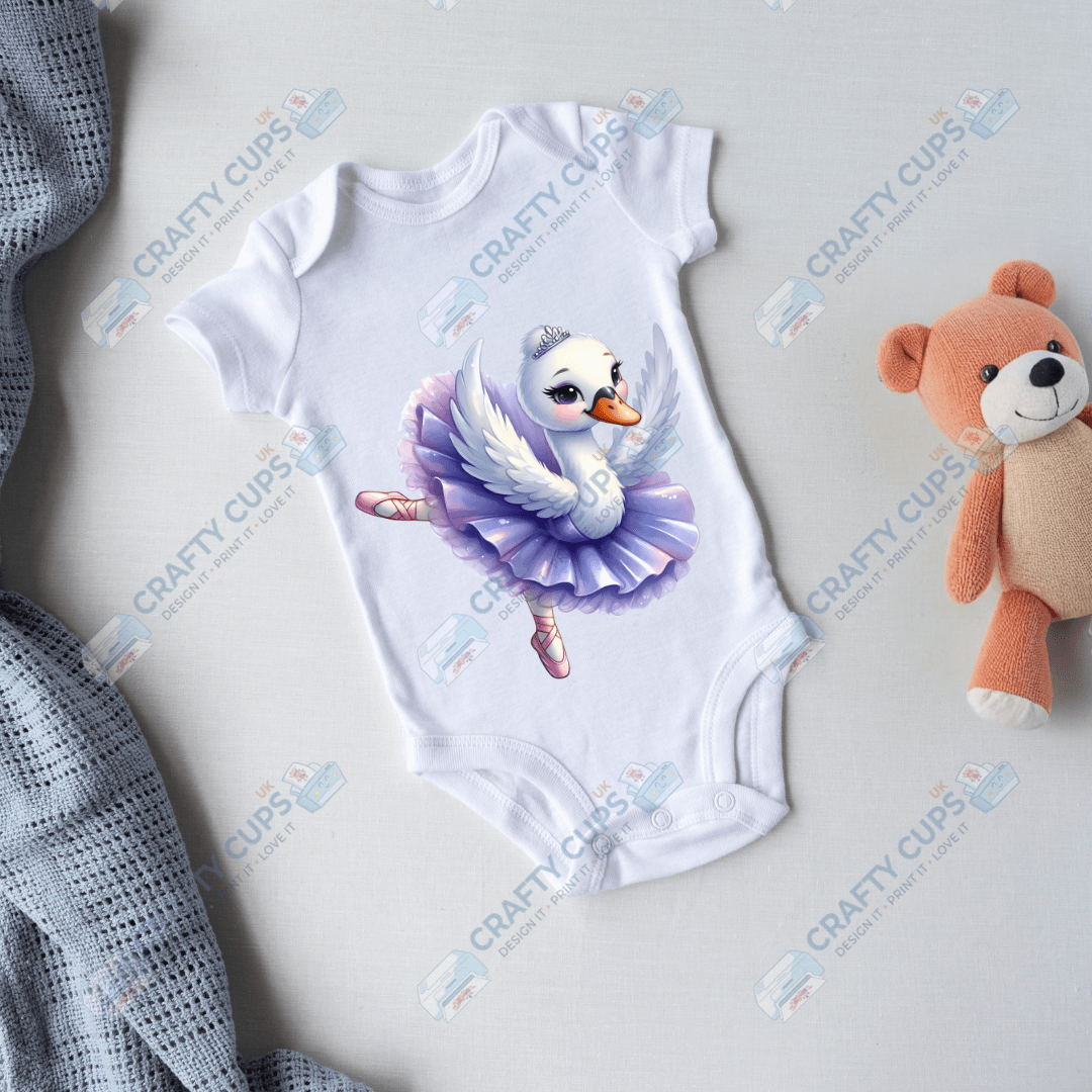 Ballerina Swan DTF Transfers – Elegant Dance Designs for Kids (4"–10")