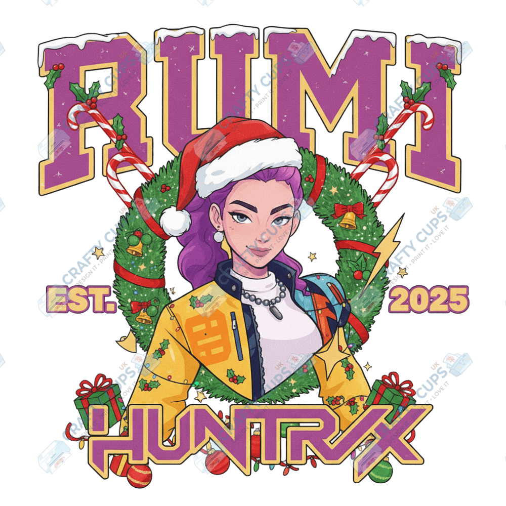 Christmas Demon Hunters DTF Transfer – Festive Anime Style, Various Sizes & Designs, Heat Press Ready