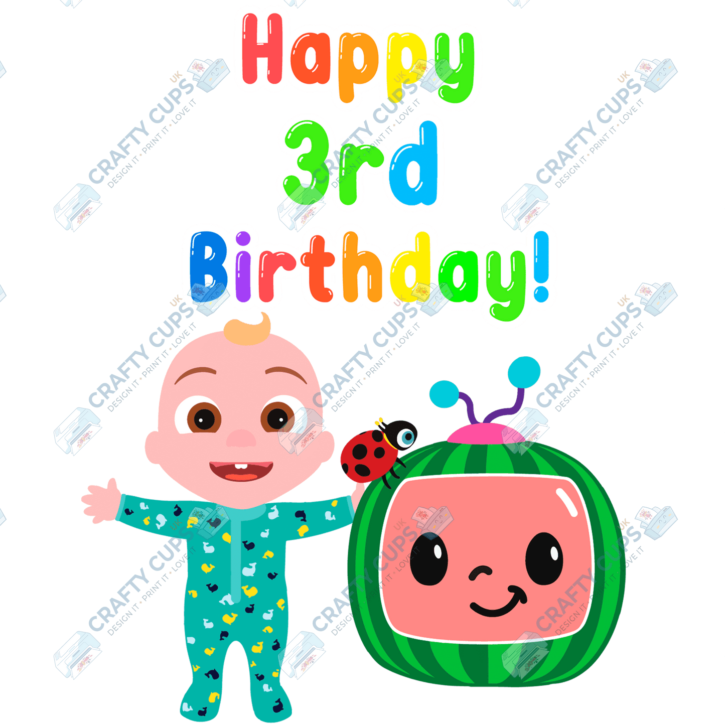 Cocomelon Birthday DTF Transfers – Colourful Kids’ Birthday Prints for Shirts, Pyjamas & Gifts