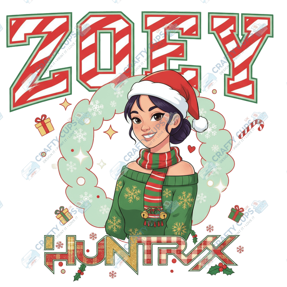 Christmas Demon Hunters DTF Transfer – Festive Anime Style, Various Sizes & Designs, Heat Press Ready
