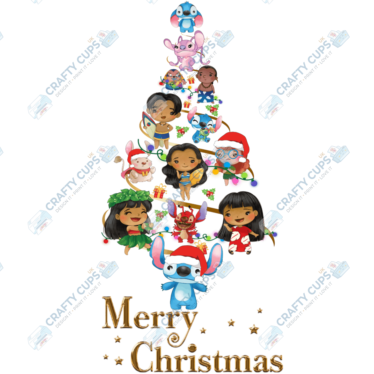 Christmas Tree DTF Transfers – Festive Character Designs (4"–10")