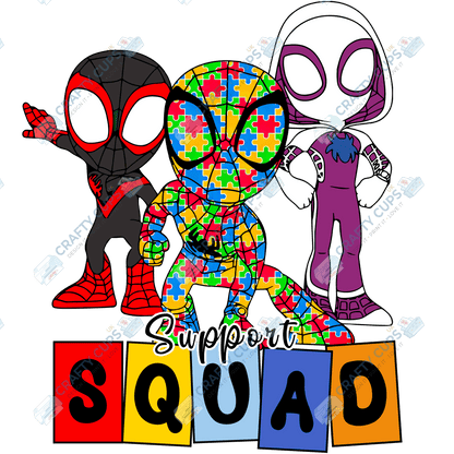 Cartoon Autism Awareness DTF Transfers – Colorful Puzzle Piece Prints for Shirts, Hoodies & Gifts