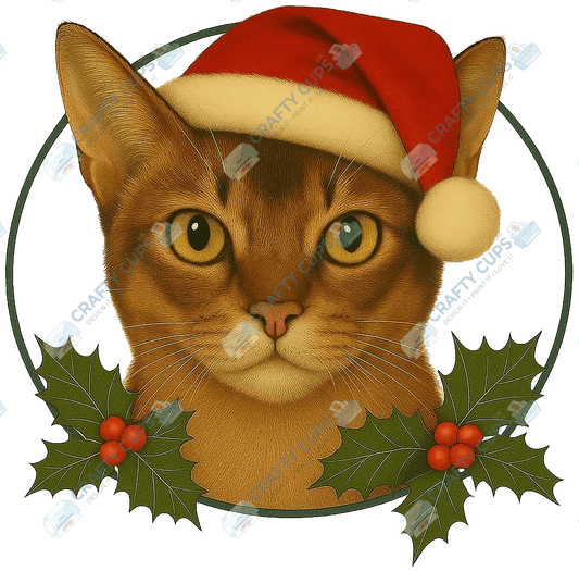 Christmas Cat DTF Transfer – Festive Holiday Design (Part One of Two), Various Sizes