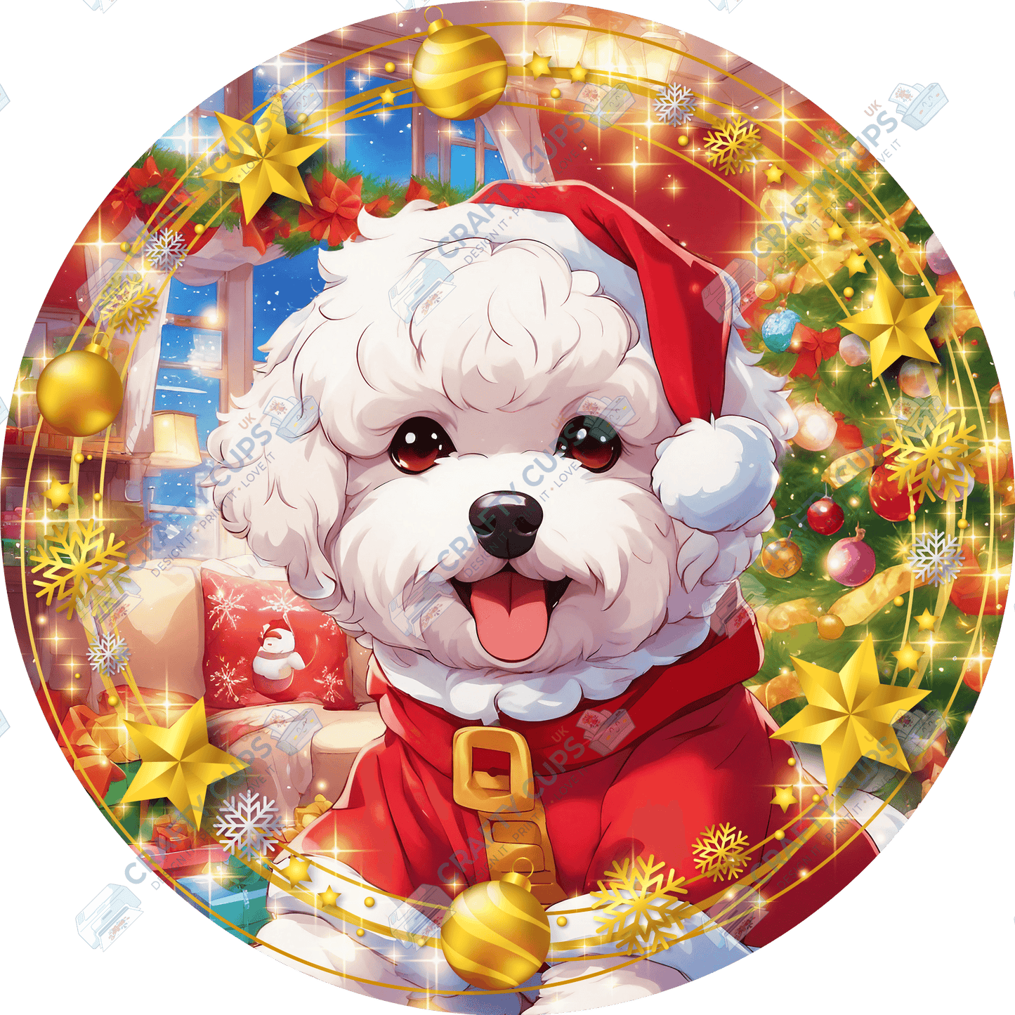 Christmas Dog Breeds DTF Transfer – Exclusive Secret Sub Design | Various Sizes – Crafty Cups UK