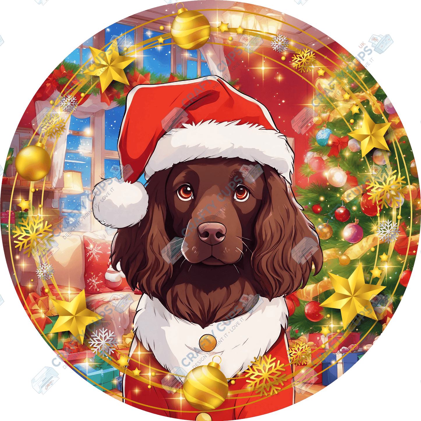 Christmas Dog Breeds DTF Transfer – Exclusive Secret Sub Design | Various Sizes – Crafty Cups UK