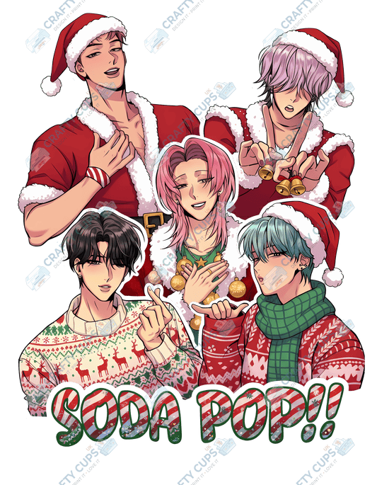 Christmas Demon Hunters DTF Transfer – Festive Anime Style (Part Four of Four), Various Sizes & Designs, Heat Press Ready