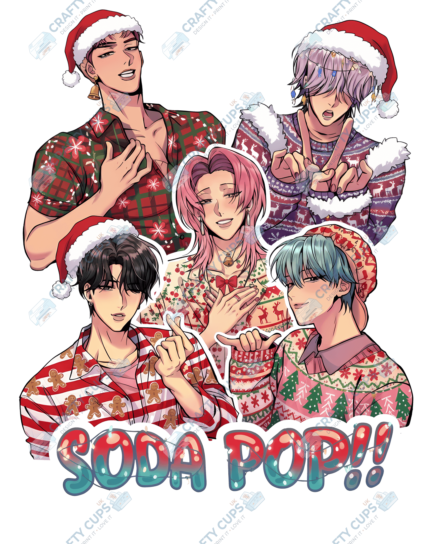 Christmas Demon Hunters DTF Transfer – Festive Anime Style, Various Sizes & Designs, Heat Press Ready