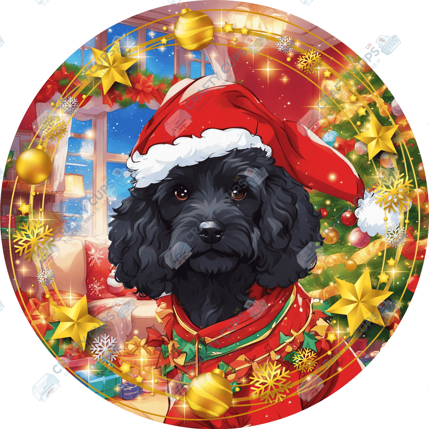 Christmas Dog Breeds DTF Transfer – Exclusive Secret Sub Design | Various Sizes – Crafty Cups UK