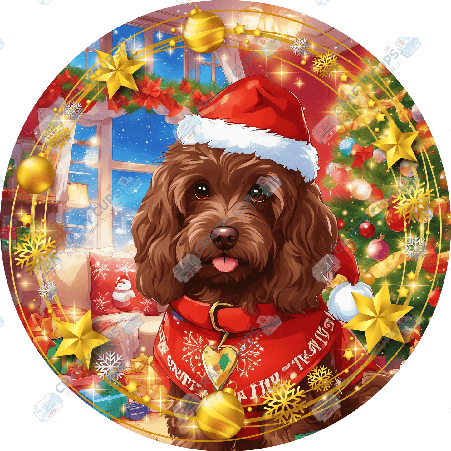 Christmas Dog Breeds DTF Transfer – Exclusive Secret Sub Design | Various Sizes – Crafty Cups UK