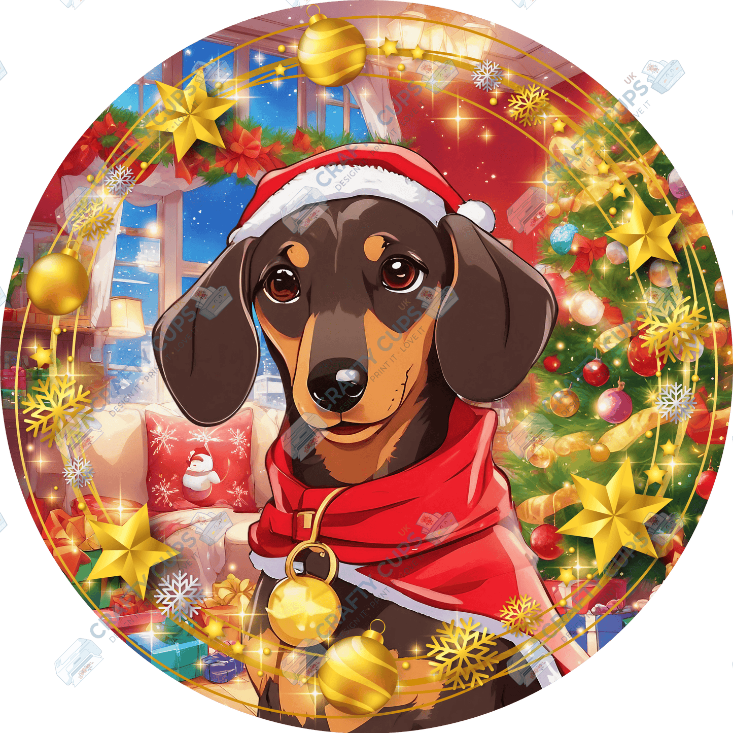 Christmas Dog Breeds DTF Transfer – Exclusive Secret Sub Design | Various Sizes – Crafty Cups UK