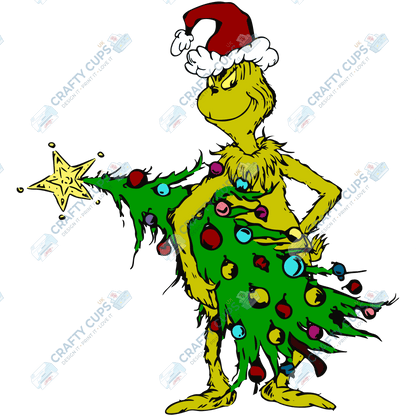 Grinch DTF Transfers – Various Christmas Designs & Sizes (4"–10")
