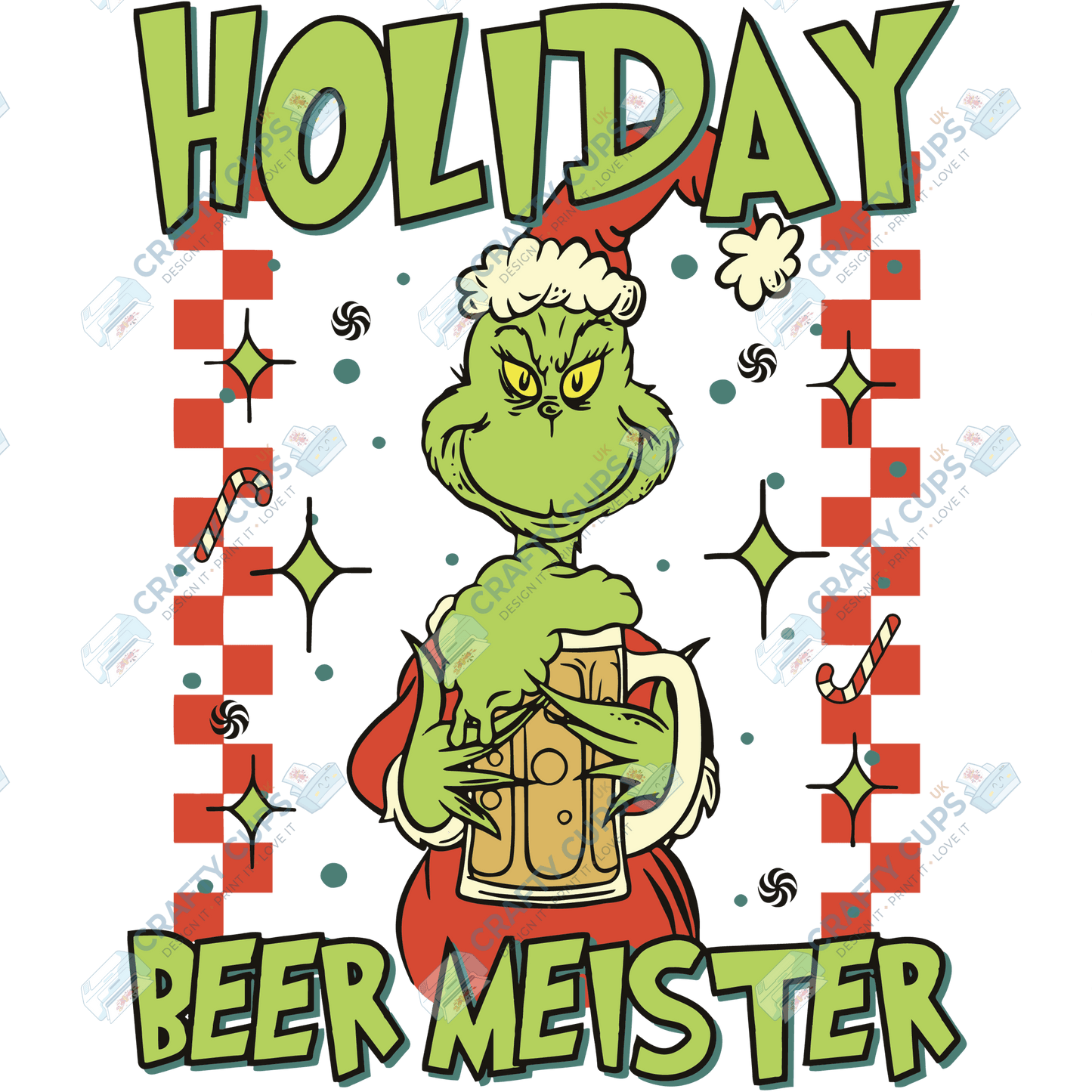 Grinch DTF Transfers – Various Christmas Designs & Sizes (4"–10")