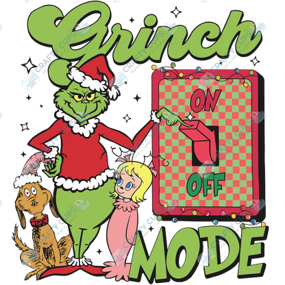 Grinch DTF Transfers – Various Christmas Designs & Sizes (4"–10")