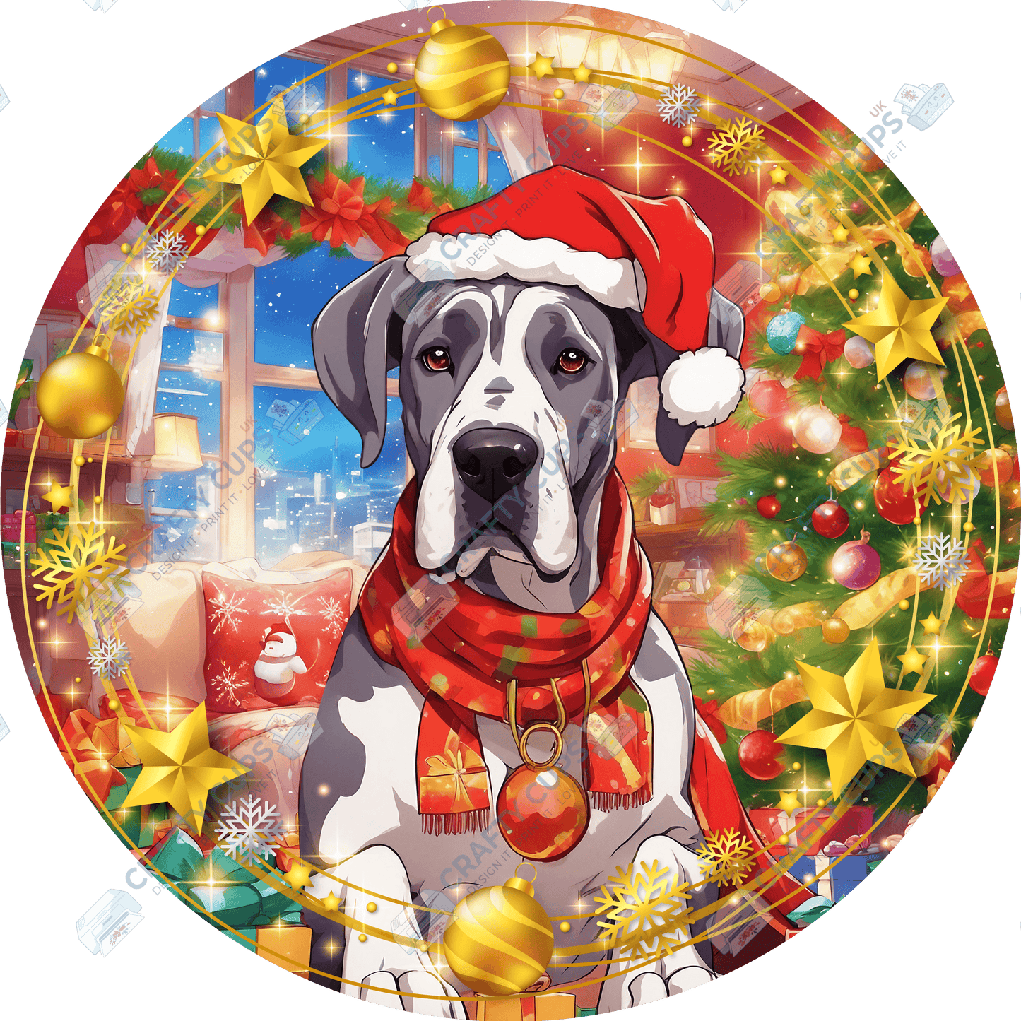 Christmas Dog Breeds DTF Transfer – Exclusive Secret Sub Design | Various Sizes – Crafty Cups UK