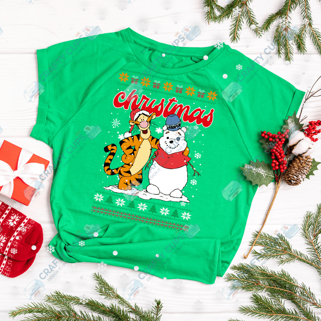 Cartoon Christmas Jumper DTF Transfer – Various Designs & Sizes Heat Press Ready