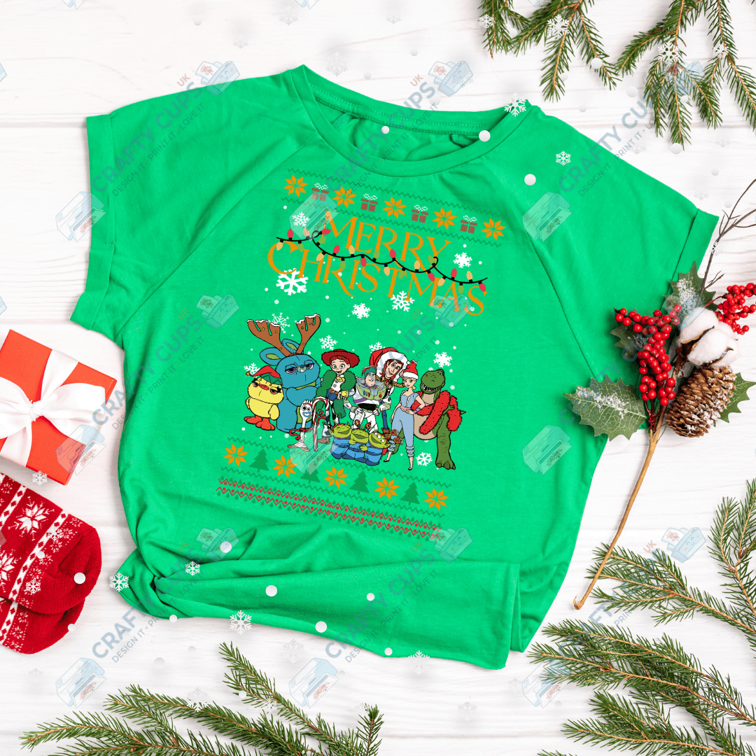 Cartoon Christmas Jumper DTF Transfer – Various Designs & Sizes Heat Press Ready