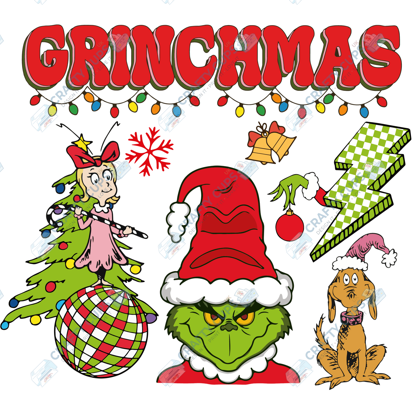 Grinch DTF Transfers – Various Christmas Designs & Sizes (4"–10")