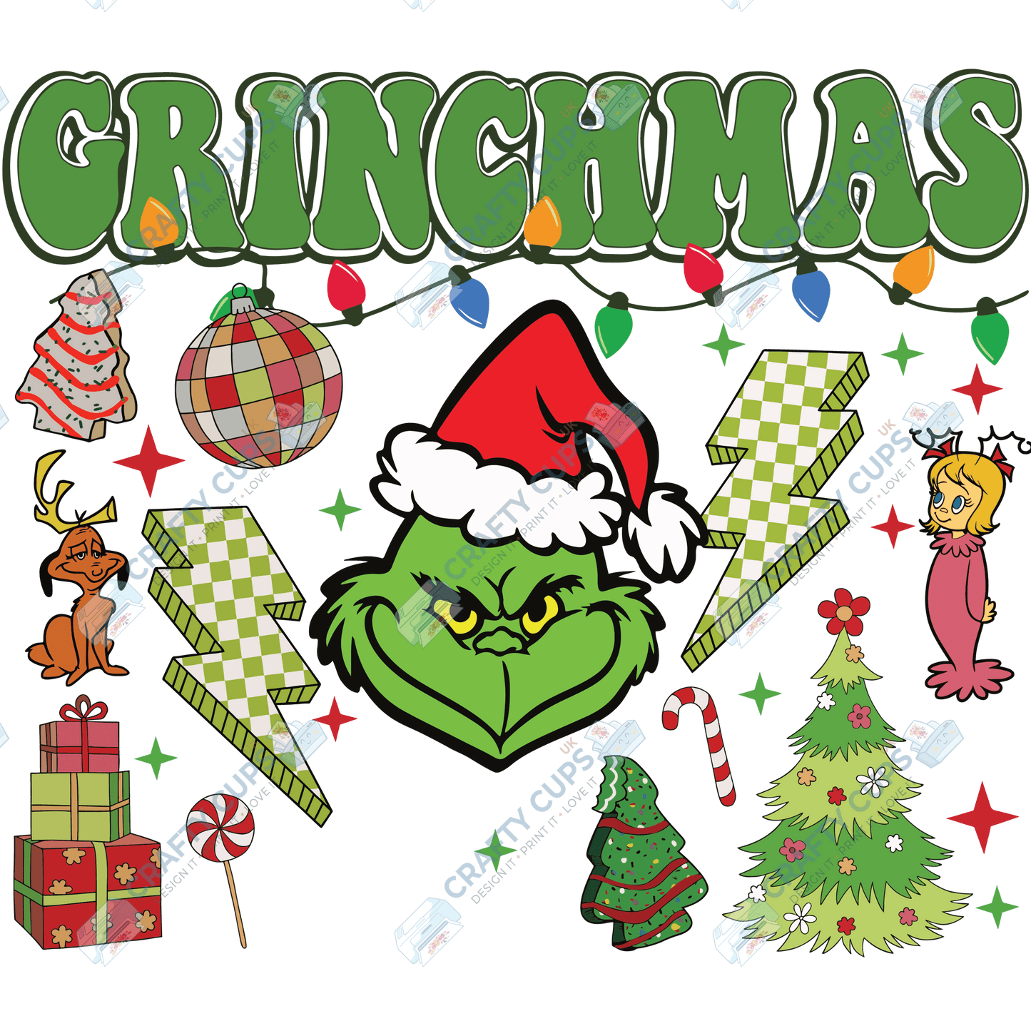 Grinch DTF Transfers – Various Christmas Designs & Sizes (4"–10")